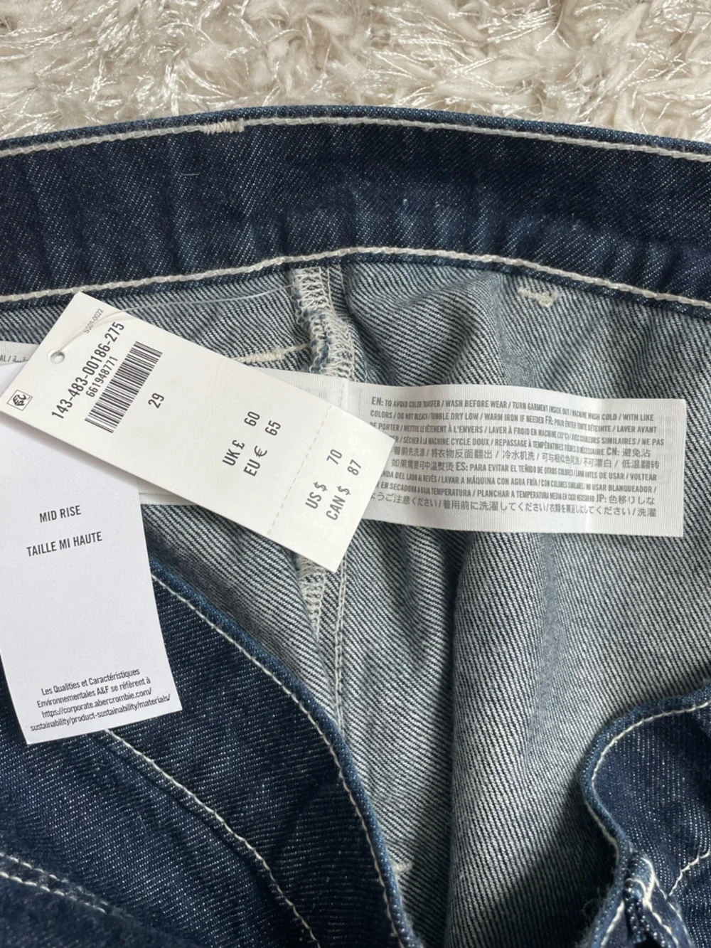 Abercrombie & Fitch Mid-Rise Denim Wrap Mini Skirt Dark Wash Size 29 - Picture 10 of 11